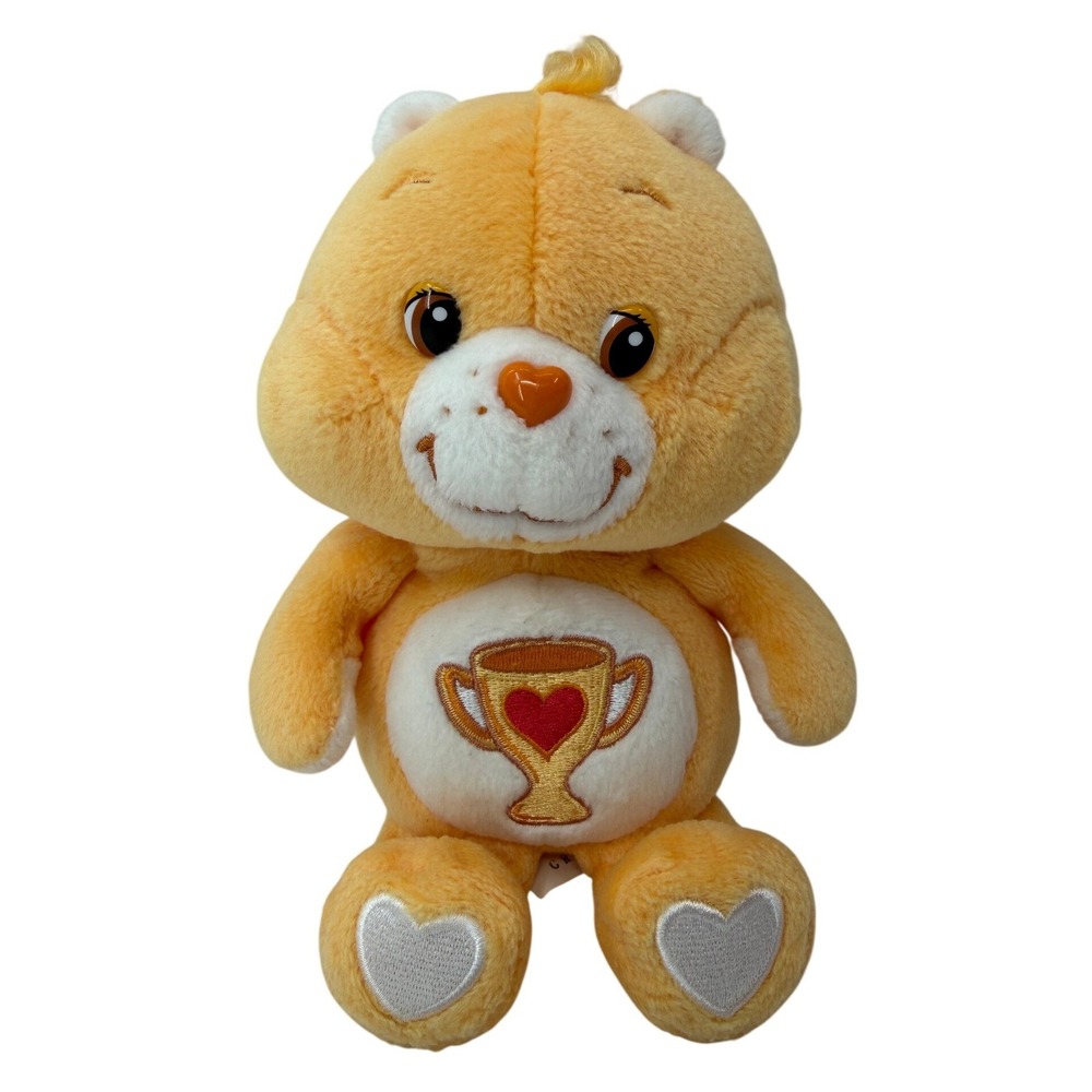Care Bears Champ Bear Plush Orange Trophy Heart 8" Stuffed Vintage Carlton Cards